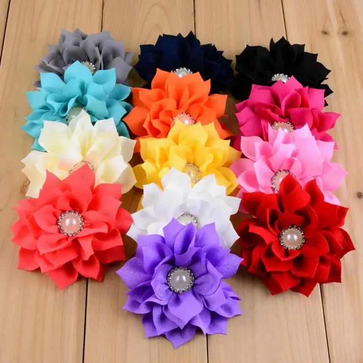 

30PCS 8-8.5CM fabric flower for kid headband DIY craft can choose colors(HMF-16)