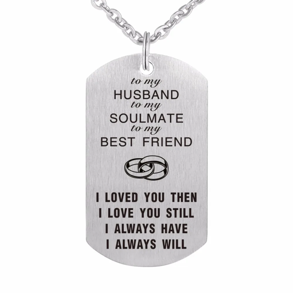 husband dog tag necklace