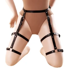 Кожаная портупея тела Регулировочная ножка Подвязки белье с поясом высокая талия с поясом Клубные вечерние танцевальные Фестивальная одежда для Для женщин