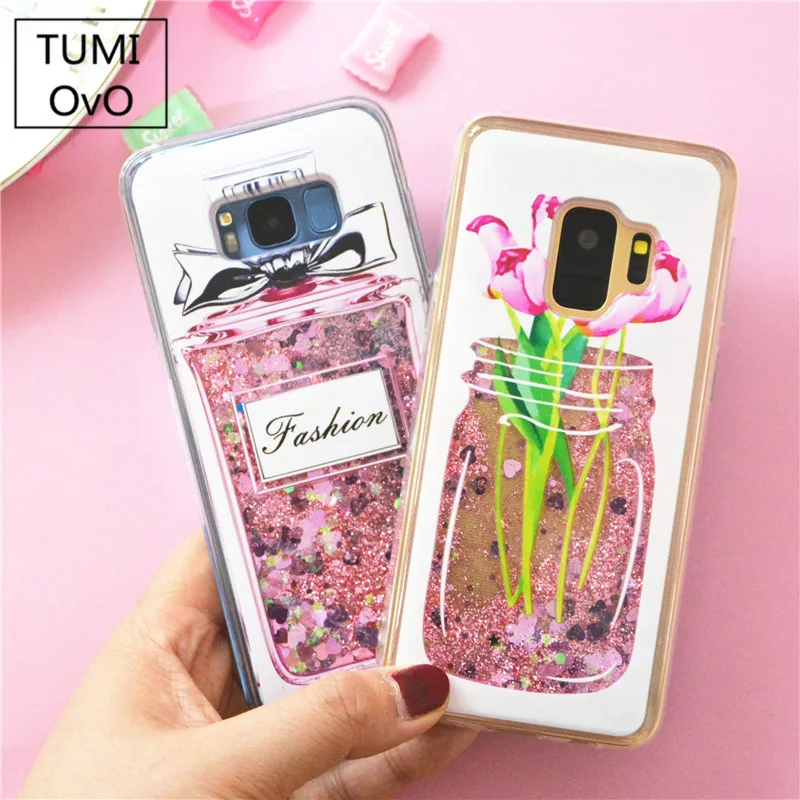 

Flower Perfume Bottle Cat Glitter Liquid Quicksand Soft Case for Samsung Galaxy S8 S9 Plus S7 Edge J1 J3 J5 J7 A3 A5 2016 2017
