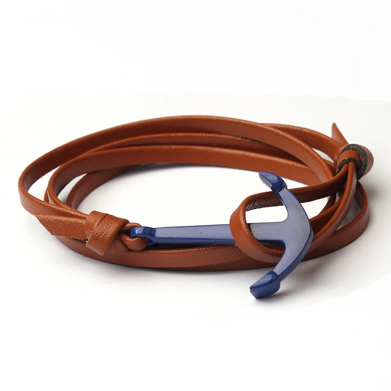 NIUYITID Blue Color Anchor Bracelet Cheap Hand Accessories For Men Boys Bracelet Tribal Wristbands Jewelry pulseira feminina (4)
