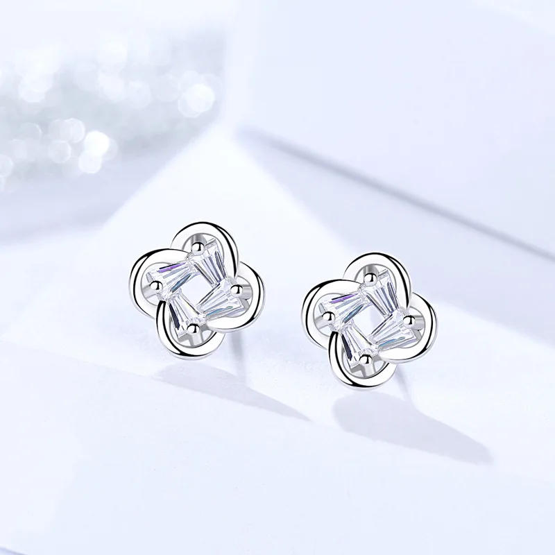 flower silver earrings for women 3