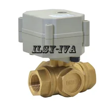 Латунный Электрический шаровой клапан трехходовой, DN15 AC/DC9~ 24V моторизованный шаровой клапан с сигналом отзывы