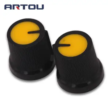 

10PCS WH148 knob Plastic Potentiometers Knob for Single Double Potentiometers Switch Cap 14.5X15mm Handle 6MM AG3 Yellow