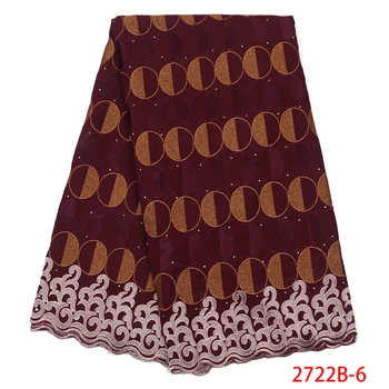 

2019 High Quality Swiss Voile Lace Nigerian Cotton Lace Fabrics African Dry Lace Fabric with Stones for Women Dress AMY2722B