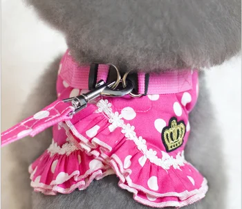 

Leash Dog Cat Soft Material Cotton Lace Dog Harness Dog Leads Red And Black Color 10 styles Harness For Dogs Collars S-XL