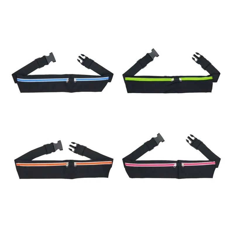 USA Dual Pocket Running Belt Phone Pouch Waist Bag Sport Travel Fanny Pack Men