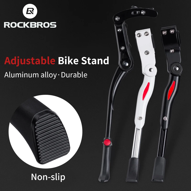

ROCKBROS Bike Bicycle Stand Adjustable Aluminum Bike Kickstand Mountain Road Bicycle Side Stick Stand Bike Accessories Support