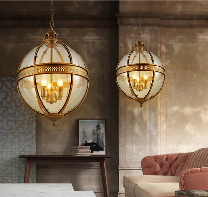 Современные подвесные потолочные светильники металлические подвесные светильники для столовой гостиной Ретро шаровая люстра