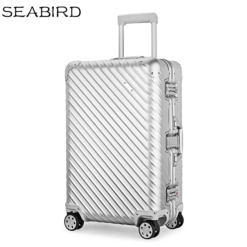 SEABIRD 20 "24" 26 "28 дюймов алюминий рамки PC + ABS багажные carry on box тянуть чемодан с выдвижной ручкой тележка чемодан для багажа