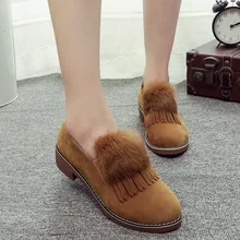 2016 New Women Shoes Casual Suede Leather Low-heeled Shoes Women Flat Shoes Ladies Shoes Loafers Zapatos Mujer