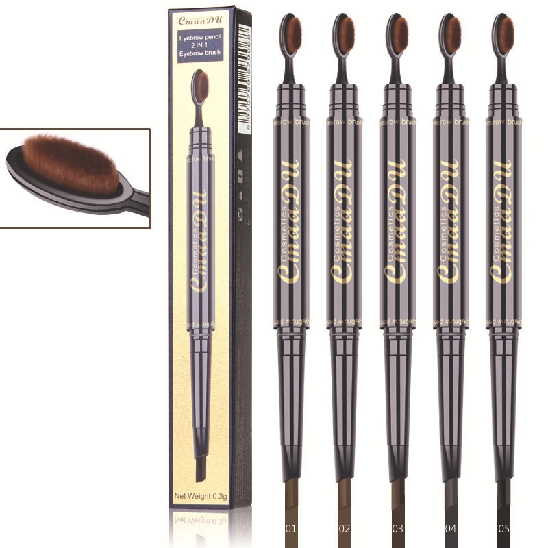 

2 IN 1 Eyebrow Maquiagem Profissional Completa Double-head Pencil for Eyes Durable Waterproof Not Flowering Easy To Color TSLM1