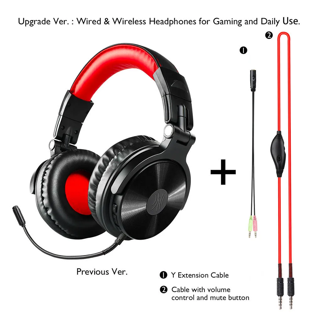 OneAudio New Gaming Headset Wireless Headphones With Extend Mic For Chating Foldable Portable Bluetooth Headphone For Xbox etc
