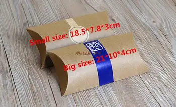 

20pcs/lot-18.5*7.8*3cm,21*10*4cm Creative Kraft Paper Pillow Gift Box Cookies Candy Fruit Pie Box DIY Party Wedding Supplies