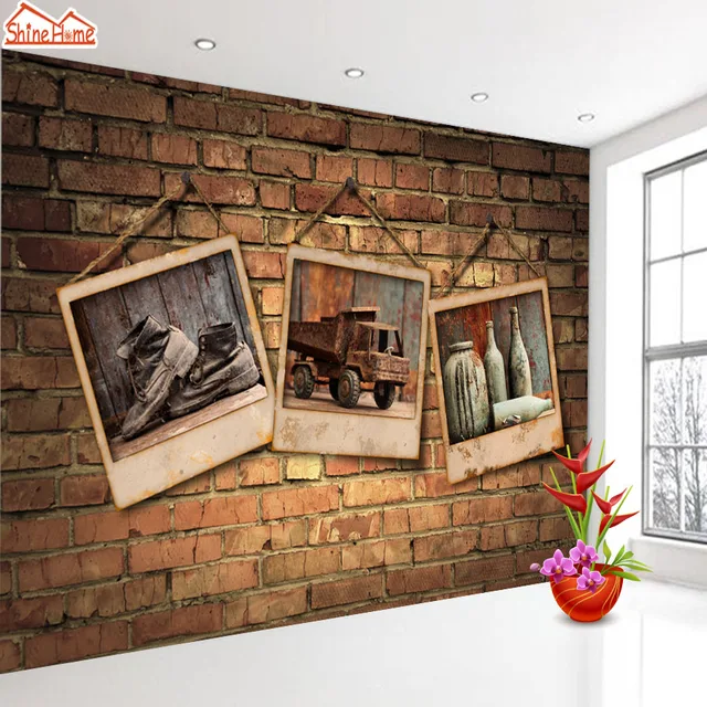 Shinehome Large Custom Cafe Bar Brick Photo Wallpapers Wall Shinehome Large Custom Cafe Bar Brick Photo Wallpapers Wall Murals Contact Paper Home Decor