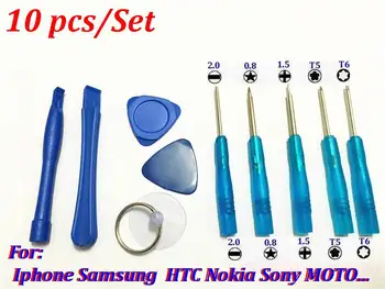 

1000set Universal New 10 in 1 mobile phone Opening Pry Repair Screwdrivers Tools Kit Set For iphone samsung LG HTC nokia