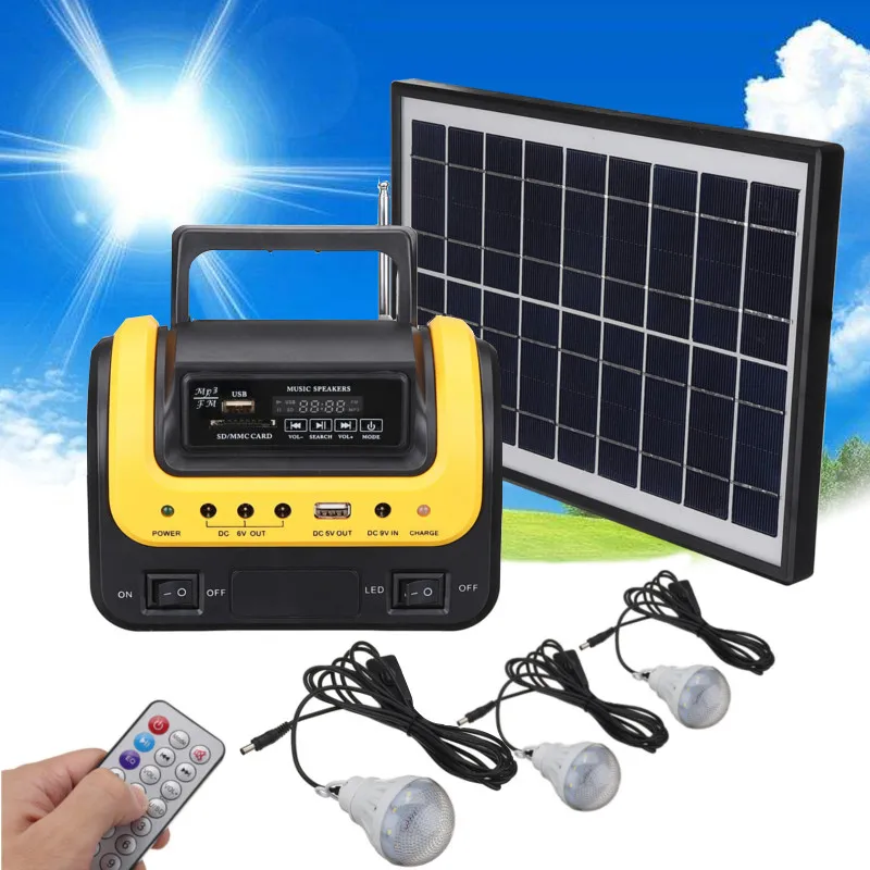 

Solar Portable generator Emergency outdoor with radio MP3 solar flashlight mobile power supply for electronic products