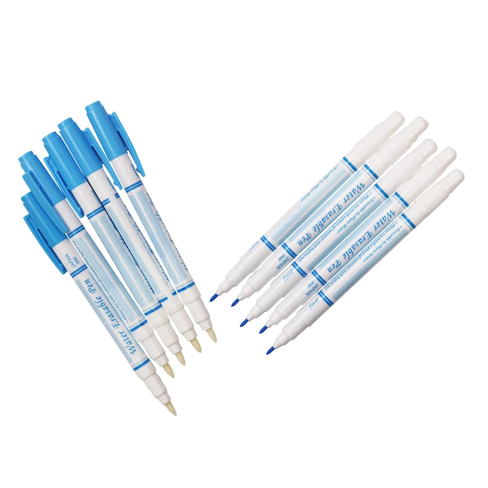 10 шт./упак. стираемая синяя ручка с двойной головкой тканевый маркер
