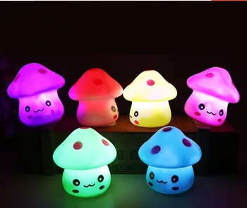

7colors Changeable Mushroom Led Night Lights Lamp kids Flash Lights Toys Festival Atmosphere Decoration Lamps