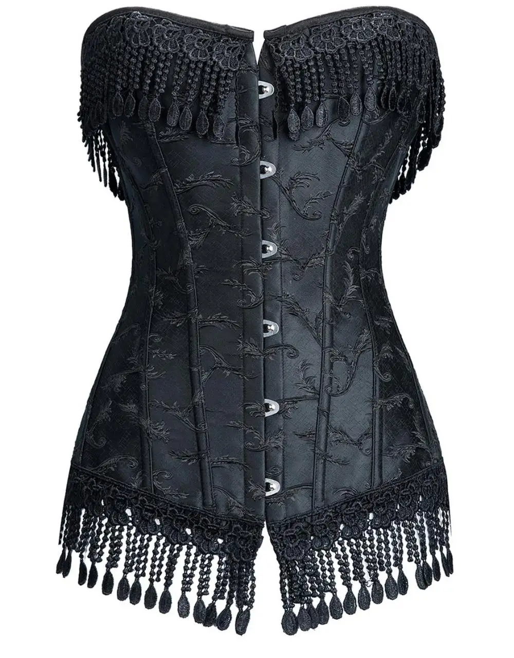 2016 Elegant High Quality Luxurious Beaded Fringed Embroidered Overbust