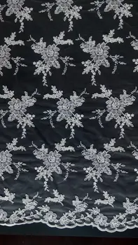 

New arrival bridal veil lace ,tulle lace fabric with flower trim applique lace for formal dress,party dress.