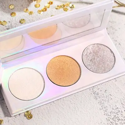 GUICAMI Highlighter Powder Palette Shimmer Face Contouring Highlight Face Bronzer Makeup 3 Colors Highlighter Brighten Skin - Цвет: three in one