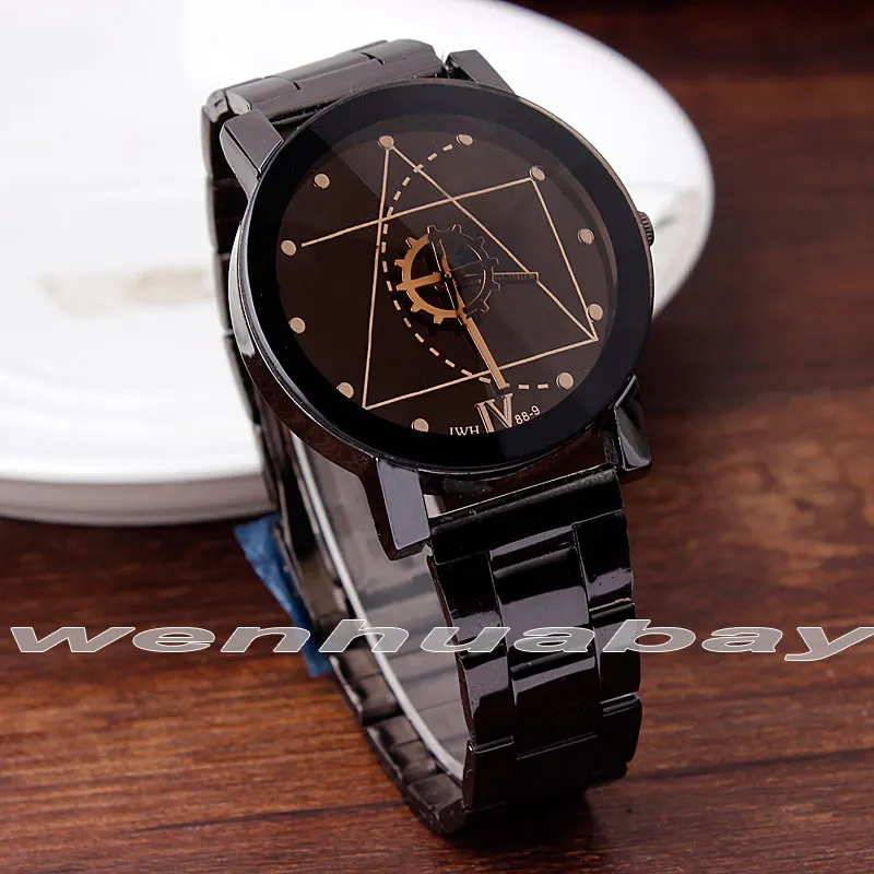Уникальные геометрические фигуры часы мужские женские черные унисекс Креативные Часы из нержавеющей стали Кварцевые Feminino Relogio Masculino подарок
