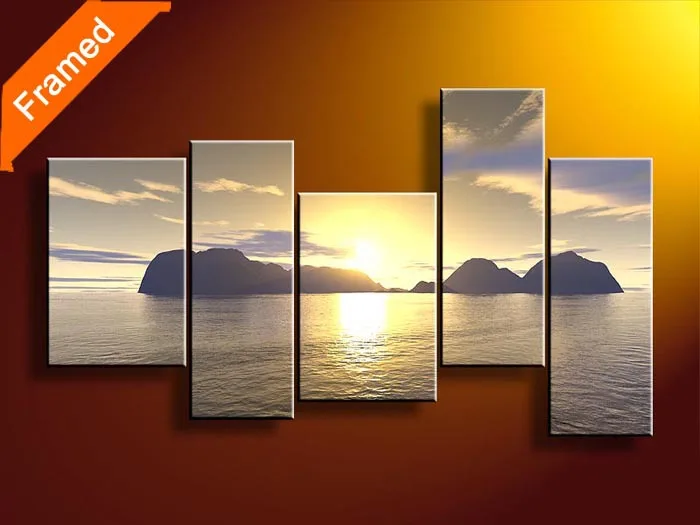 

Panels paint sunrise oil painting for office room decoration canvas art reproduction oil painting for friends gift