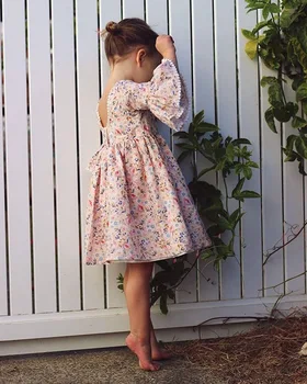 

Girl Flower Dresses Kids Clothing Spring Princess Lace Baby Dress Christmas Flare Sleeve Party Dress Children Clothes
