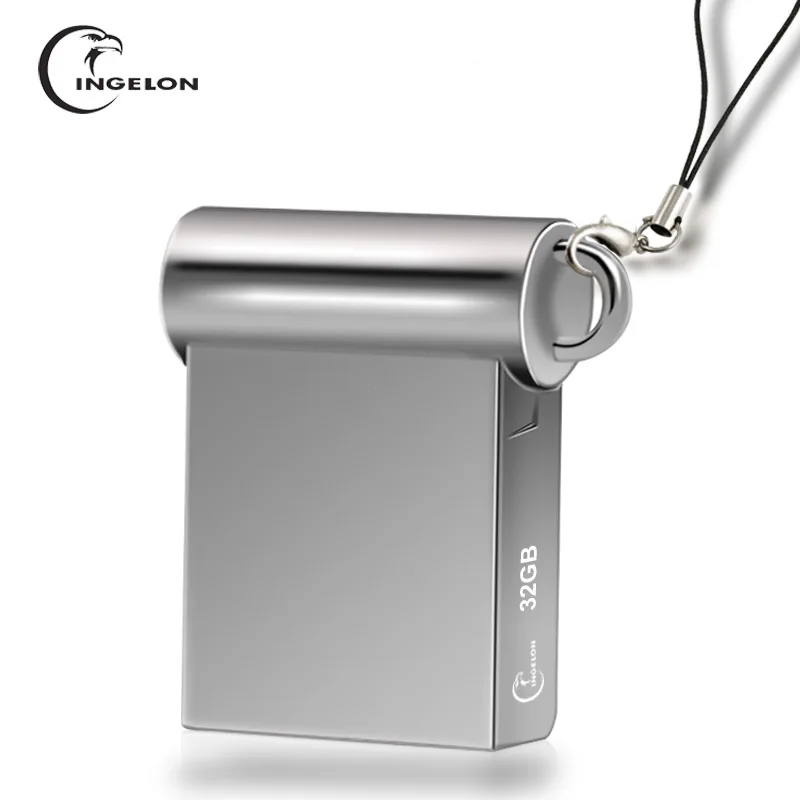 Ingelon мини диск на ключи 8 16 32 Гб металлический USB флеш накопитель ГБ флешка