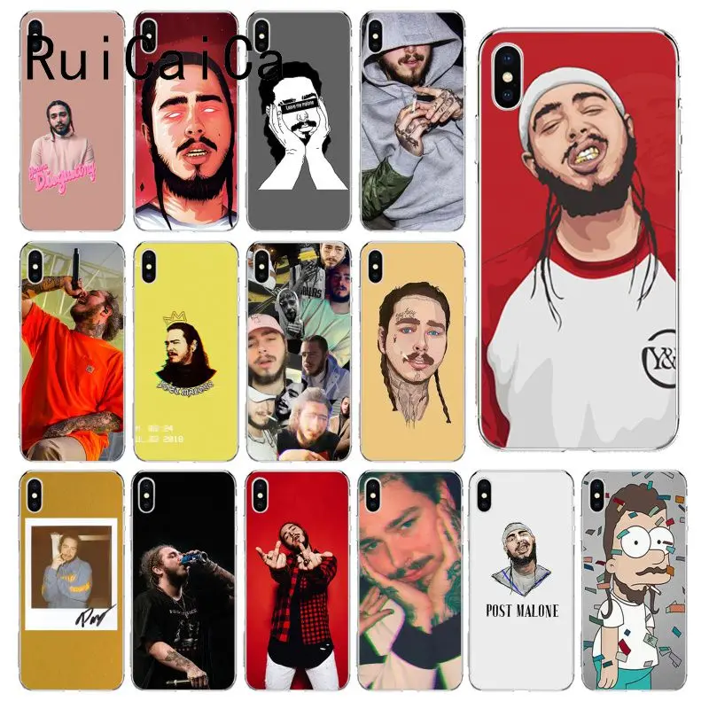 RuiCaiCa Post Malone поделка-чехол для телефона iPhone 6S 6plus 7 7plus 8 8Plus X Xs MAX 5 5S XR 10 | Мобильные