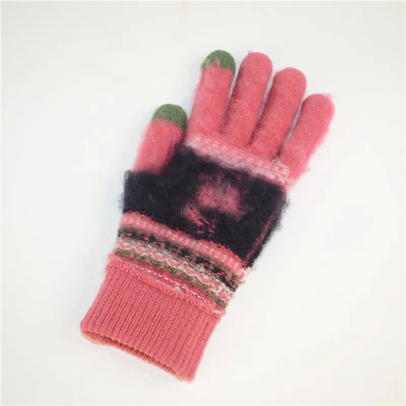 Новый рождественский Сенсорный экран перчатки Для женщин Для мужчин теплые зимние стрейч вязать варежки шерсть полный палец Guantes Женский