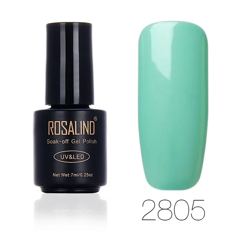Модный бренд Rosalind, Цветной Гель-лак для ногтей, косметический, высокое качество, впитывающий пигмент, телесный, фиолетовый, розовый, светодиодный, УФ-гель для ногтей - Цвет: 2805