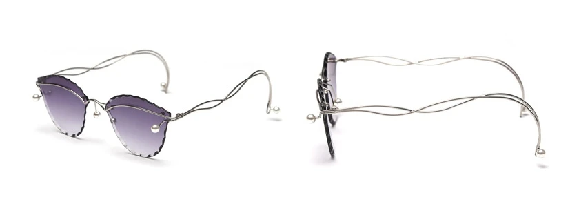 47060 бескаркасные роскошные солнцезащитные очки для мужчин и женщин модные очки UV400 Винтажные Очки