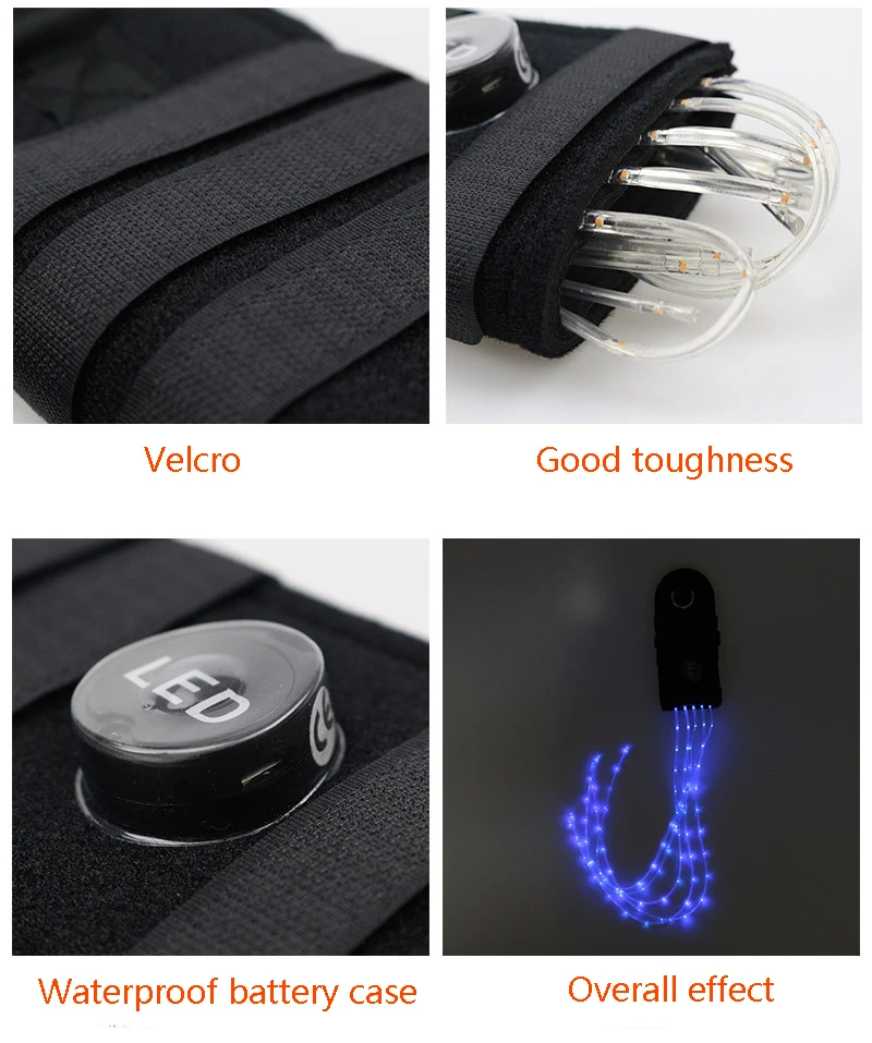 New Outdoor Sports Horse Riding Tail Trappings Equestrian LED Flashing Light Bar Harness With USB Charge Riding Decorations