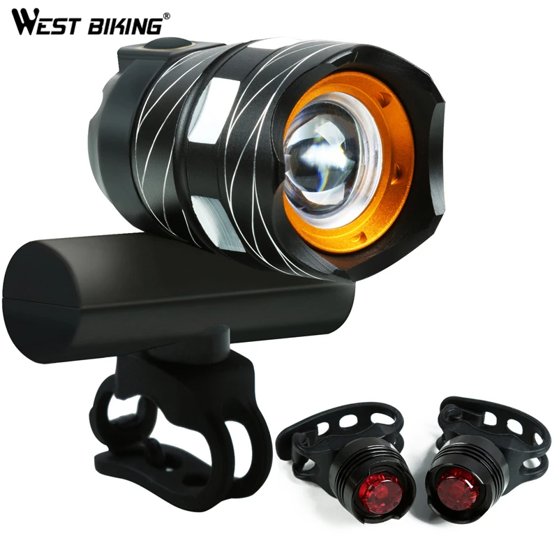 Buy WEST BIKING Bike Torch With Rear Light Set Bicycle