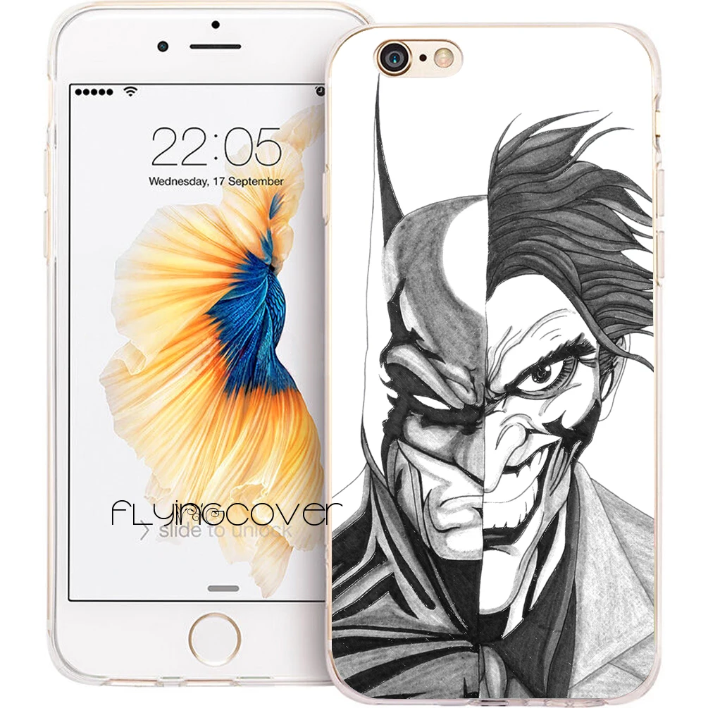 

Coque Sketch Batman Joker Clear Soft TPU Silicone Phone Cover for iPhone X 7 8 Plus 5S 5 SE 6 6S Plus 4S 4 5C iPod Touch 6 5Case