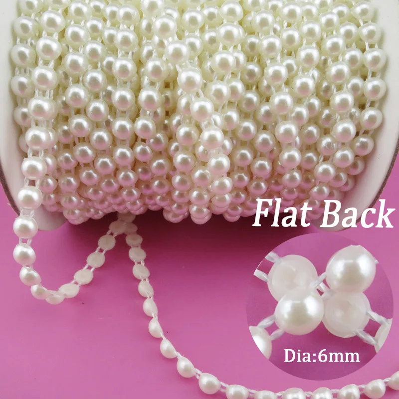 aliexpress com buy 25m roll flat back pearl trim 6mm 7 aliexpress com buy 25m roll flat back pearl trim 6mm 7