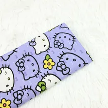 Полметра мультфильм кошка цветочный принт хлопок обычная ткань для ручной работы DIY одежды платье ткани B483