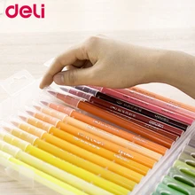 Deli colored pen 12/24/36/48 colors washable ink soft head fiber brush watercolor pens good quality colored bush set art marker original south korean high quality very good wcs 103water colors 24 colors 7 5 ml watercolor oil paint