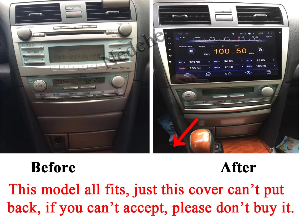 Clearance Nedehe 10.1" Octa Core Android 8.1 Car Stereo For Toyota Camry 2007 2008 2009 2010 2011 Car Radio dvd GPS Navigation Bluetooth 4