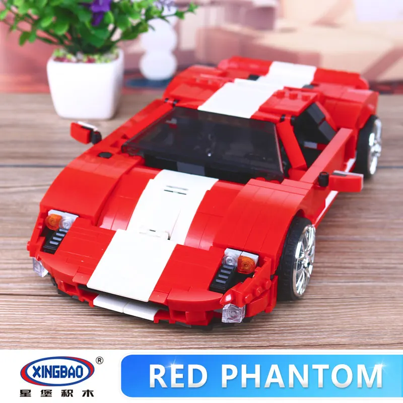 

XingBao 03011 919Pcs Genuine Creative MOC Technic Series The Red Phantom Racing Car Set Building Blocks Bricks Children MOC Toys