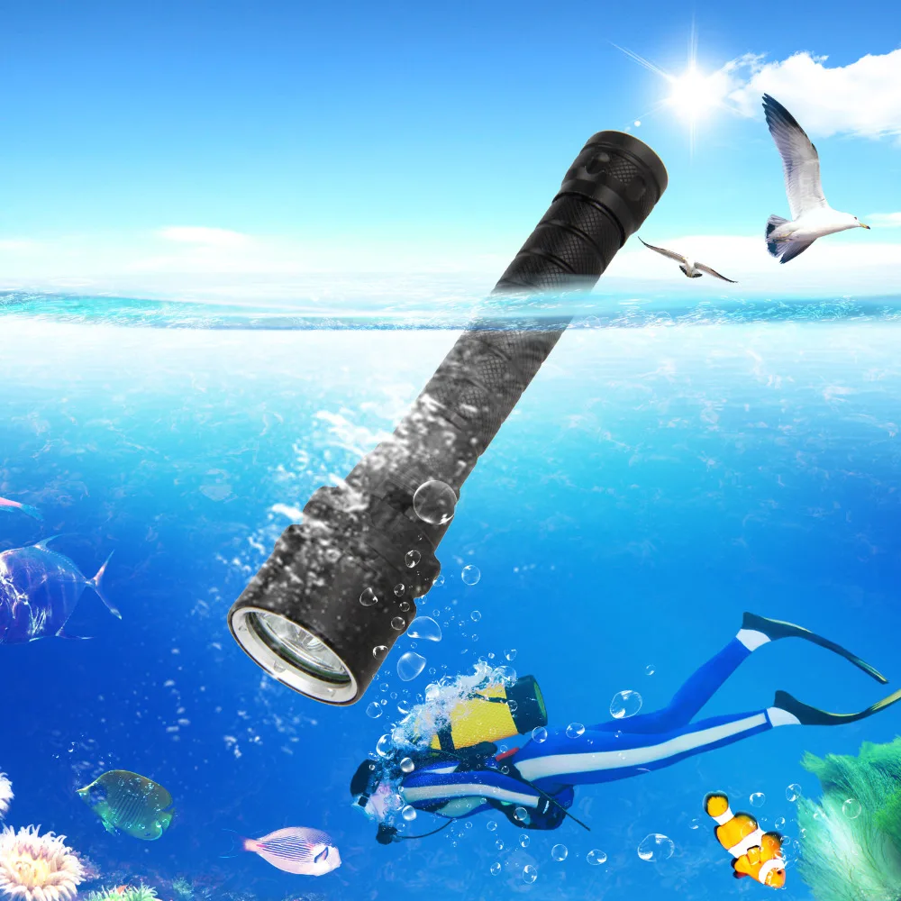 Underwater 100M UV 395nm 5x XPE LED Scuba Diving Flashlight Torch 18650+Charger