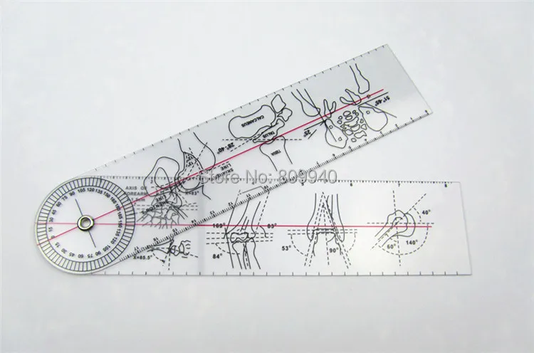 Спинного Гониометр Дистальный radioulnar совместная линейка Медицинский правителя угол транспортиром кости размеры ноги, 5 шт./лот