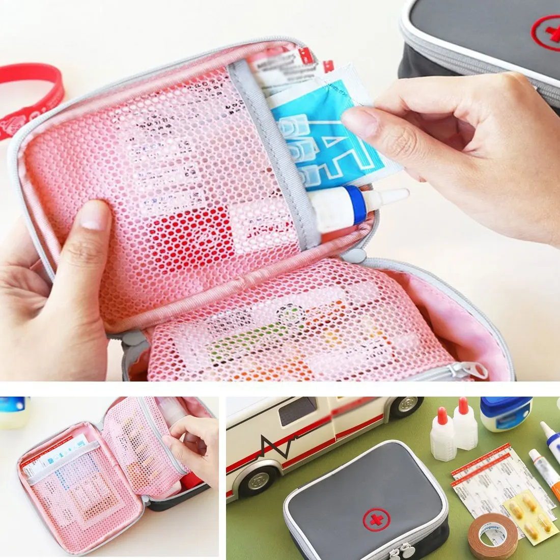 13*10*4cm Cute Mini Portable Medicine Bag First Aid Kit Medical Emergency Kits Organizer Household Pill Bag Travel Accessories