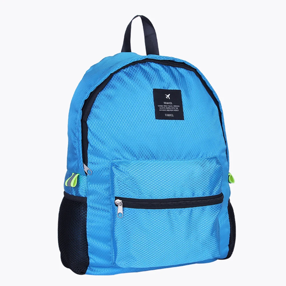 

Unisex Outdoor Travel Adjustable Stap Backpack Hiking Foldable Nylon Zipper Camping Large Capacity