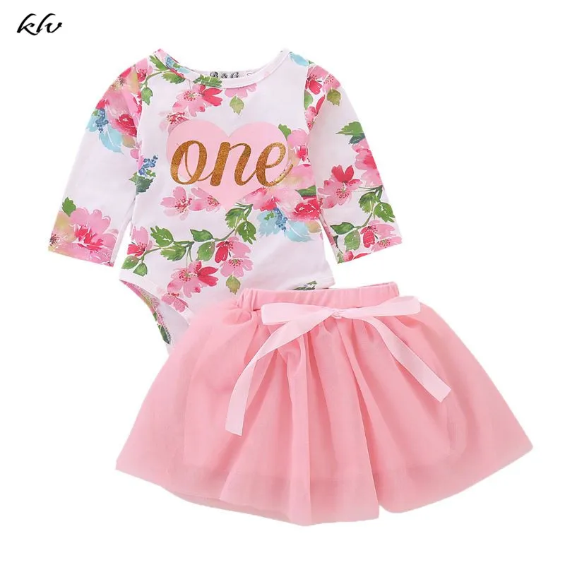 

Baby Girl Summer Outfits 1st Birthday Romper Top Sleeveless Floral Tutu Skirt 2Pcs Clothing Set