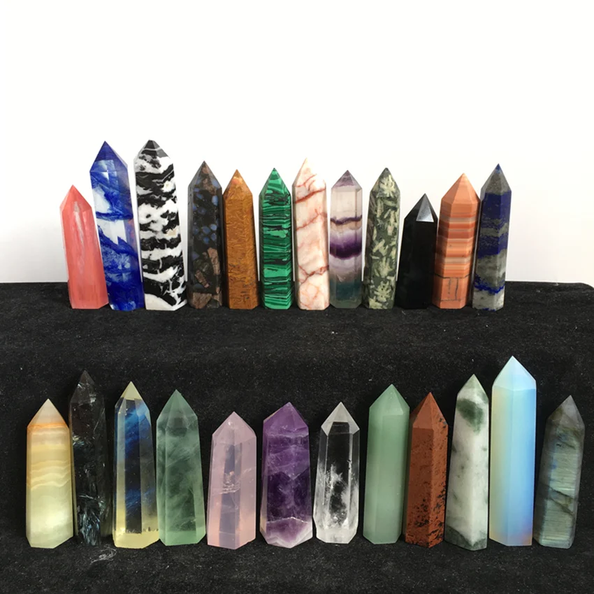 12 видов камней и кристаллов палочка обелиск рейки целебные чакры хрустальные минералы рождественские подарки