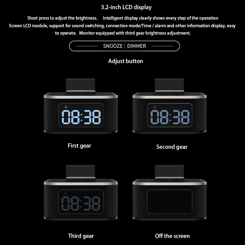 Светодиодный HD цифровой дисплей беспроводной Bluetooth FM радио динамик Настольный Будильник Смарт мини сабвуфер стерео с пультом дистанционного управления