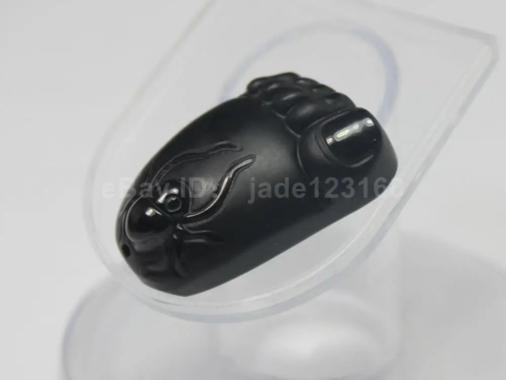 

100% Natural Beautiful Hand-Carved Spider Grade A Black Obsidian Jade Pendant
